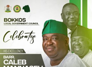 Bokkos Local Government Council, Celebrates His Excellency Barr. Caleb Manasseh Mutfwang on His 60th Birthday