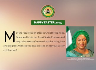 Plateau State Information Commissioner, Rt. Hon. Joyce Ramnap Extends Easter Greetings, Emphasizes Hope and Unity.