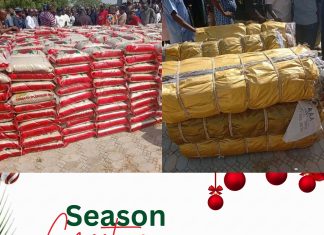 Mikang Council Chairman Flags Off Christmas Package Distribution Of 2,500 Bags Of Rice and 2,000 Wrappers Across Wards