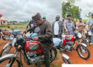 Insecurity: Riyom Council Chairman Donates 40 New Zalfa Motorcycles Security Agencies, Traditional Rulers & Others